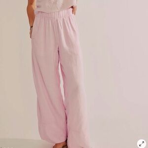 Free People Day’s End linen pant pink M